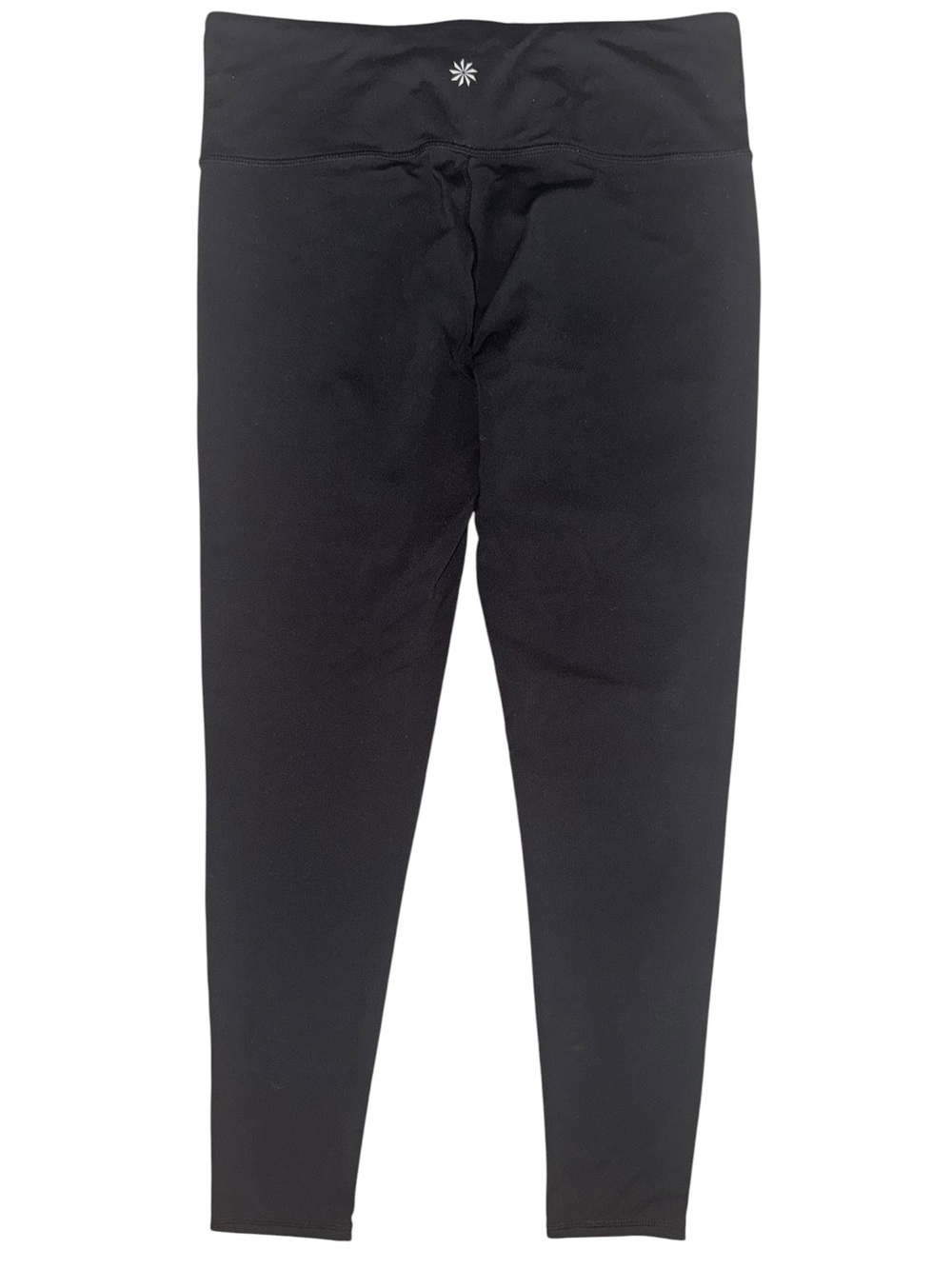 Athleta Coated Shine High Rise Leggings M Black Sleek Faux Leather Look 27” Long - Picture 3 of 7